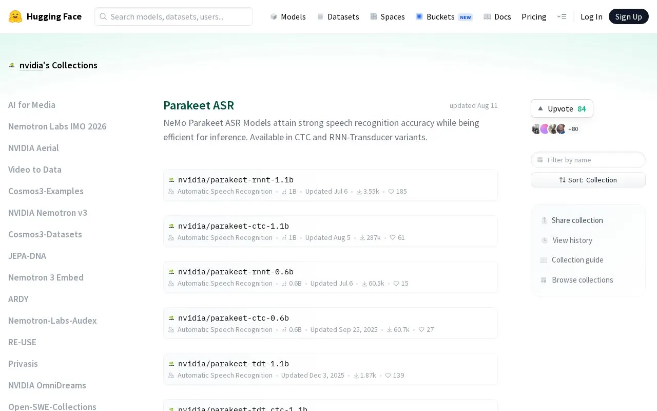 Parakeet homepage screenshot