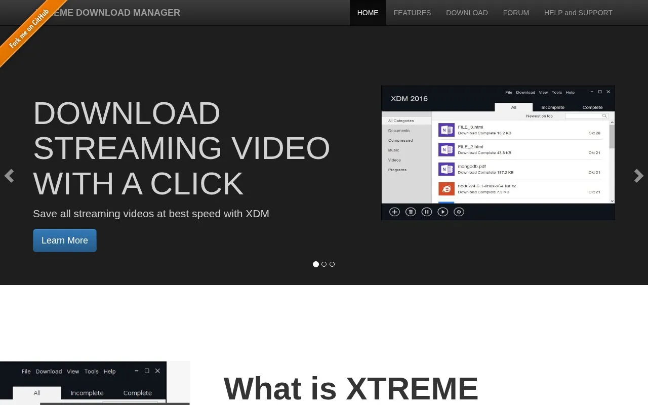 Xtreme Download Manager (XDM) homepage screenshot