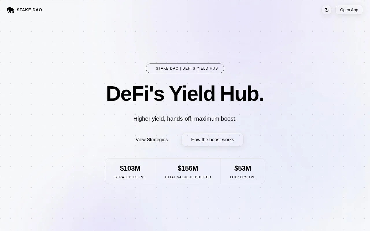 Stake DAO homepage screenshot