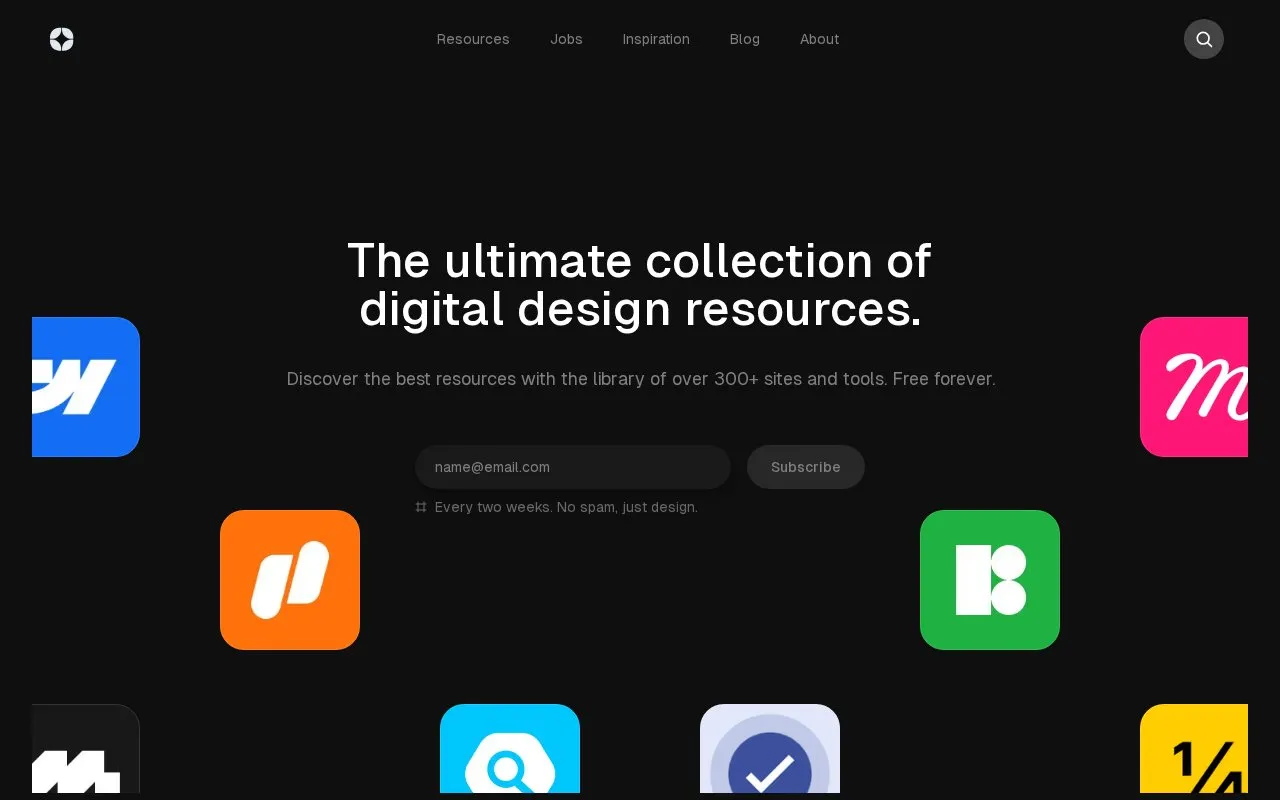 Design Resources homepage screenshot