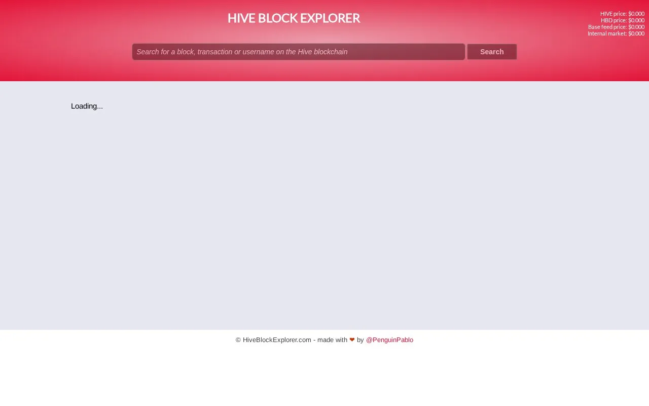 HiveblockExplorer homepage screenshot
