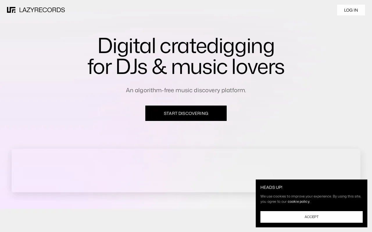 lazyrecords homepage screenshot
