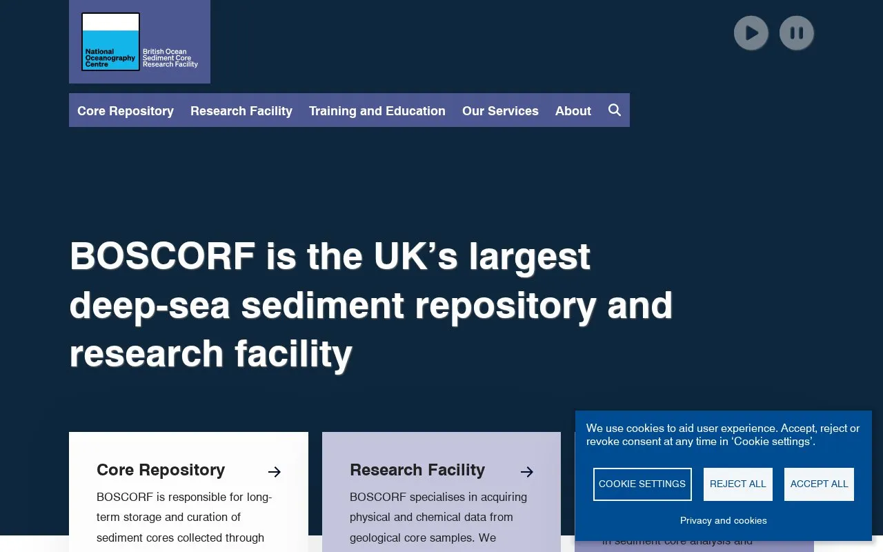 BOSCORF homepage screenshot