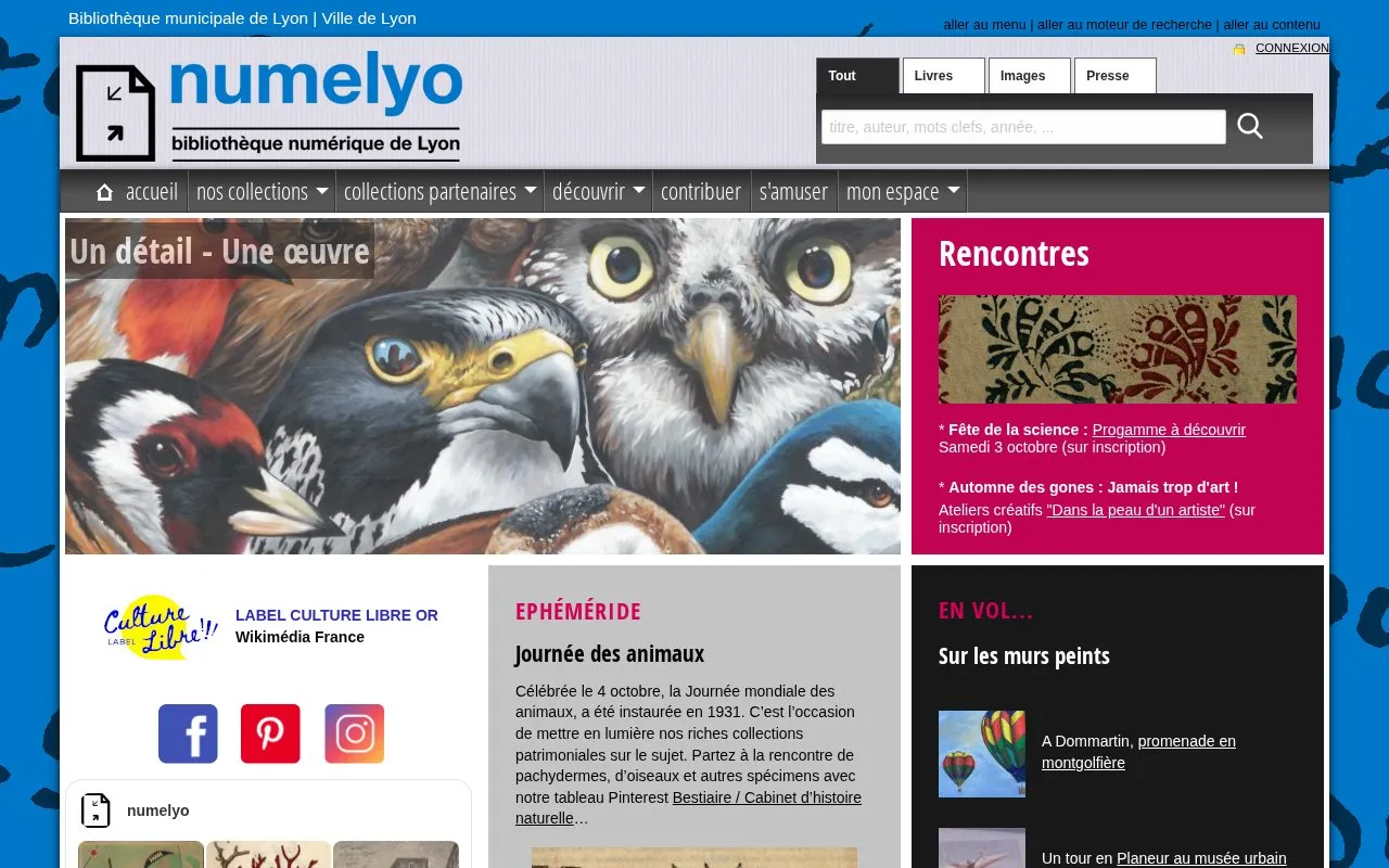 numelyo homepage screenshot