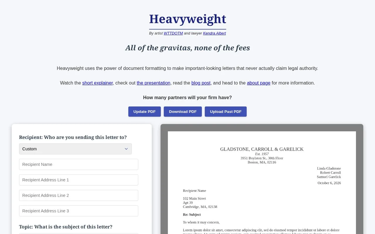 Heavyweight homepage screenshot