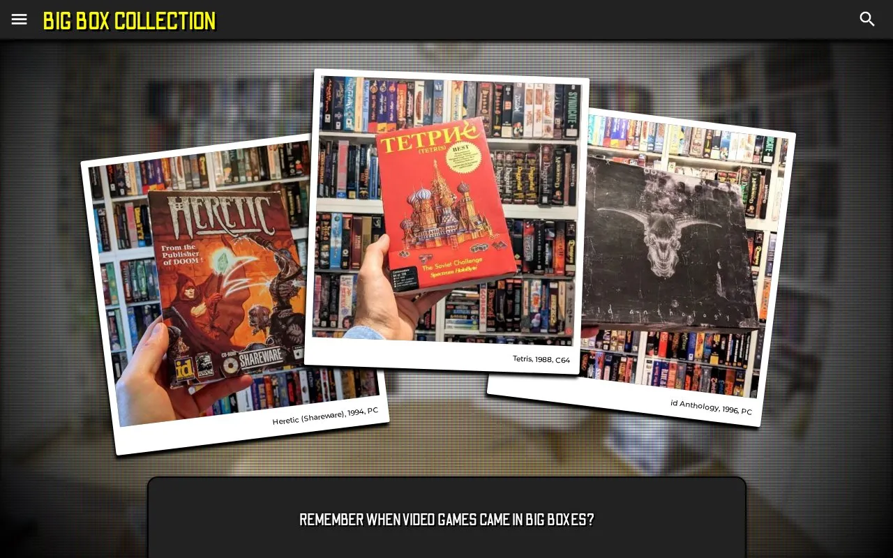 BigBoxCollection homepage screenshot