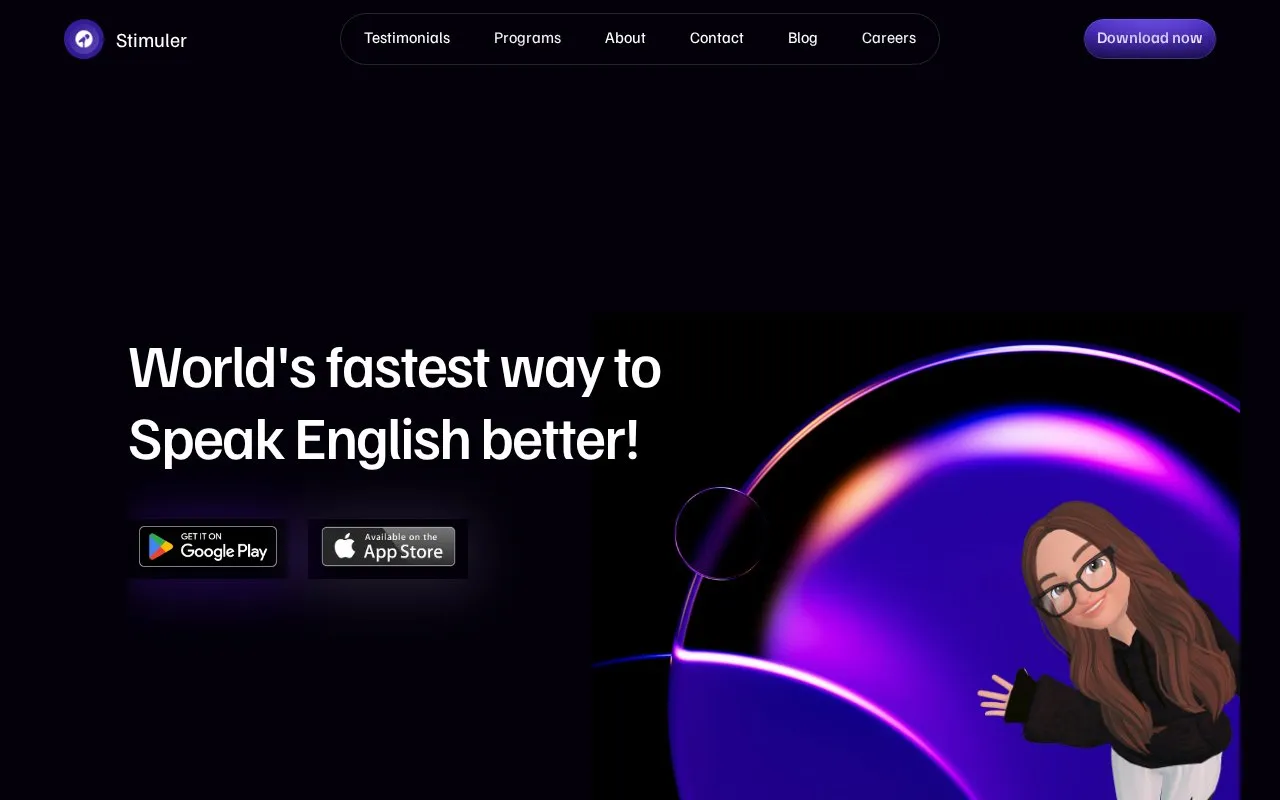Stimuler homepage screenshot