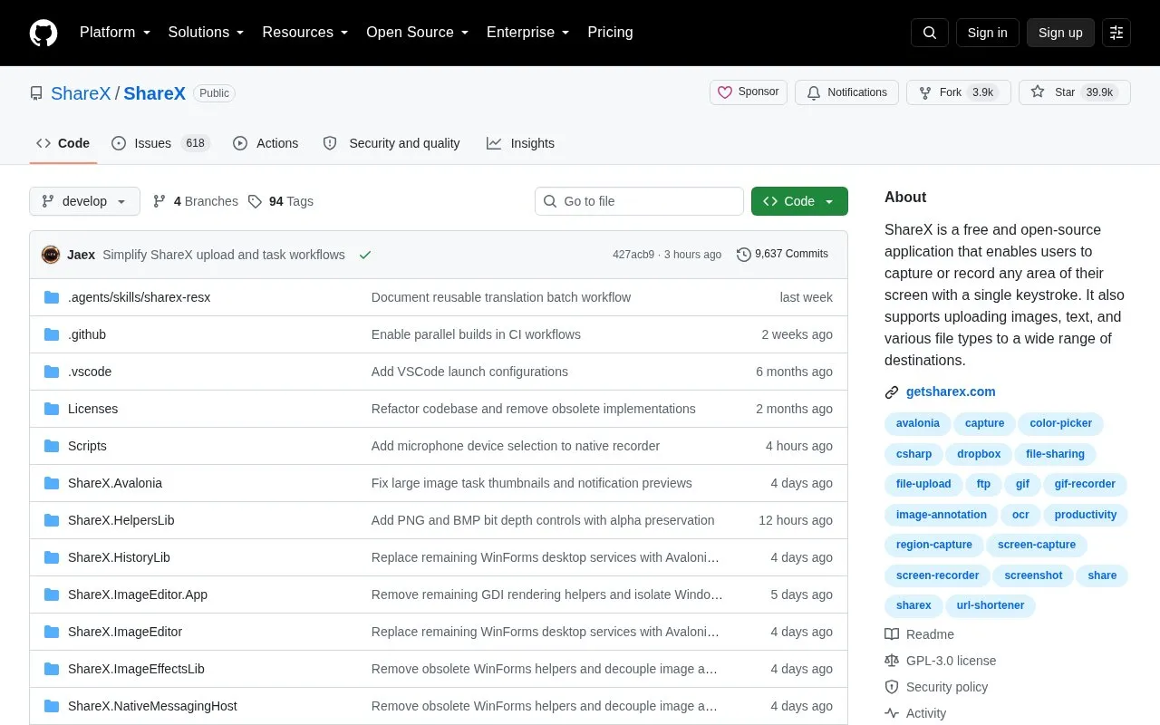 Share X homepage screenshot