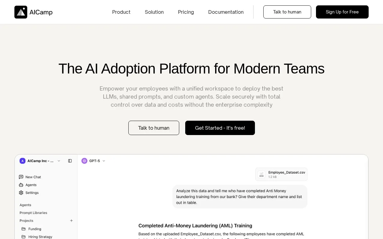 AICamp homepage screenshot