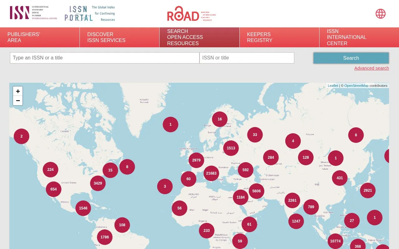 Directory of Open Access Scholarly Resources homepage screenshot
