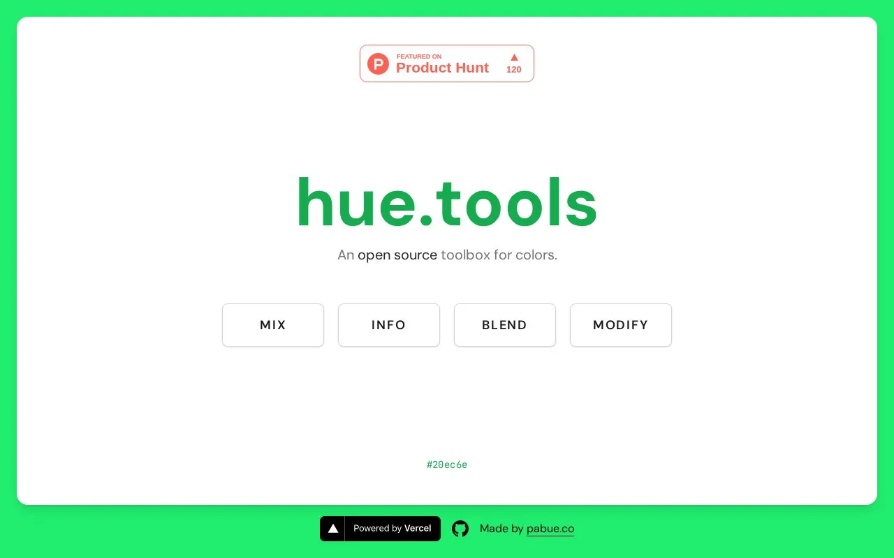 hue.tools homepage screenshot
