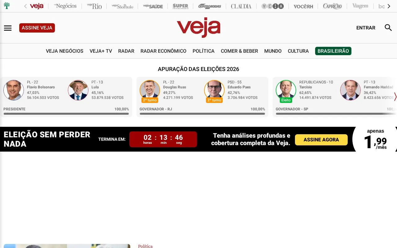 VEJA homepage screenshot