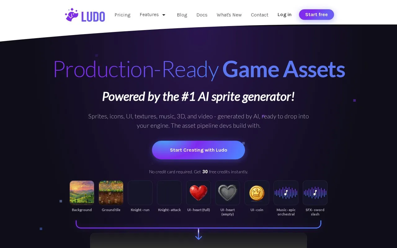 Ludo.ai homepage screenshot