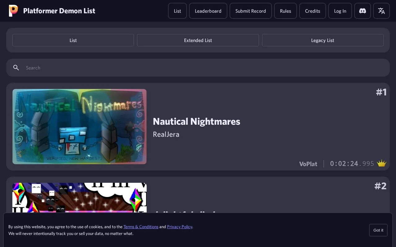 Pemonlist homepage screenshot