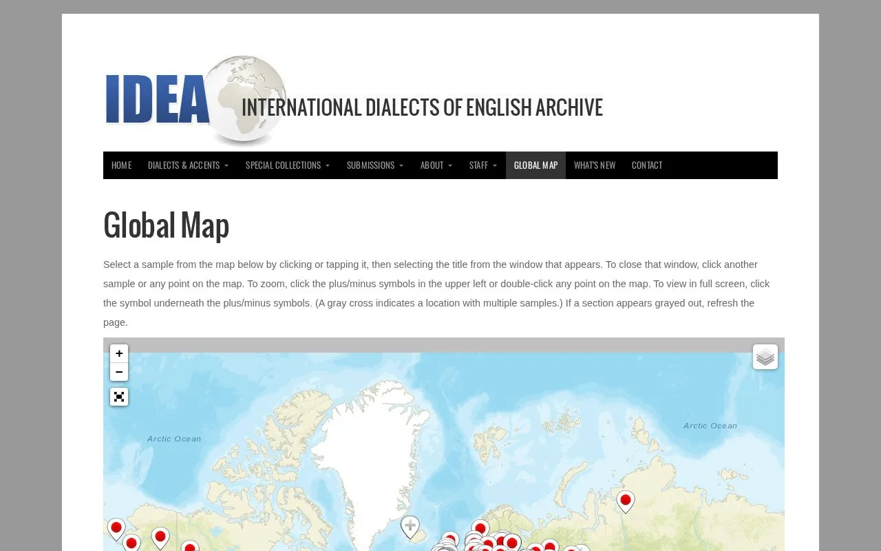 DialectArchive homepage screenshot