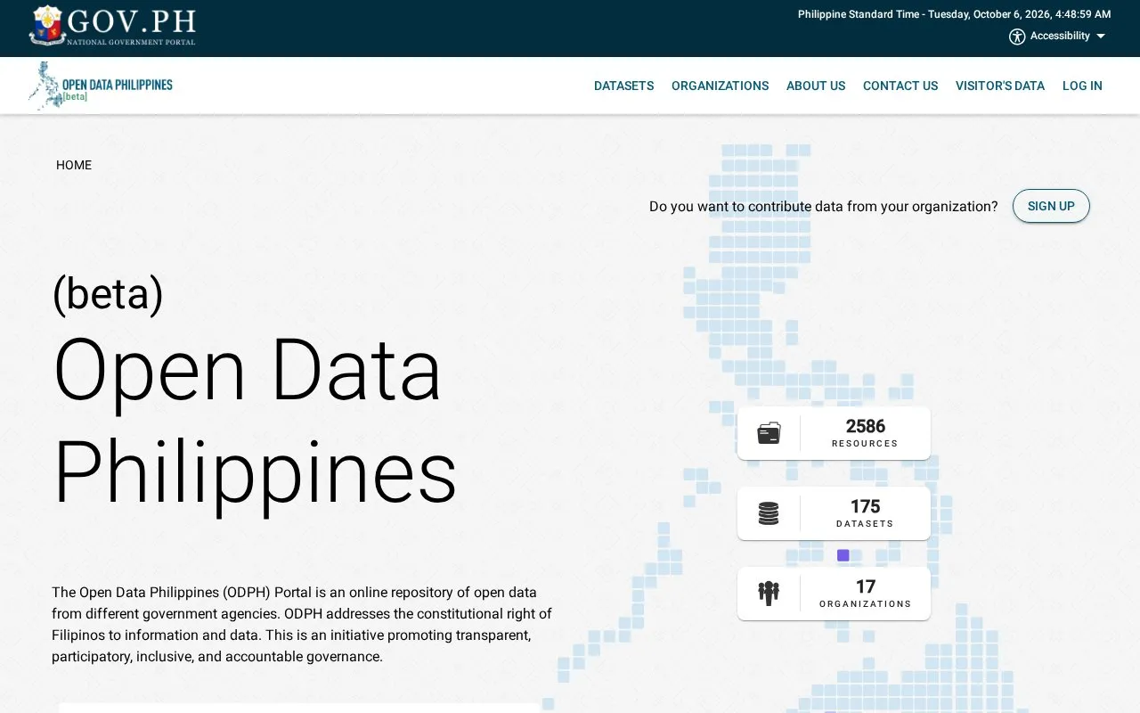 Data.Gov.Ph - Open Data Philippines homepage screenshot