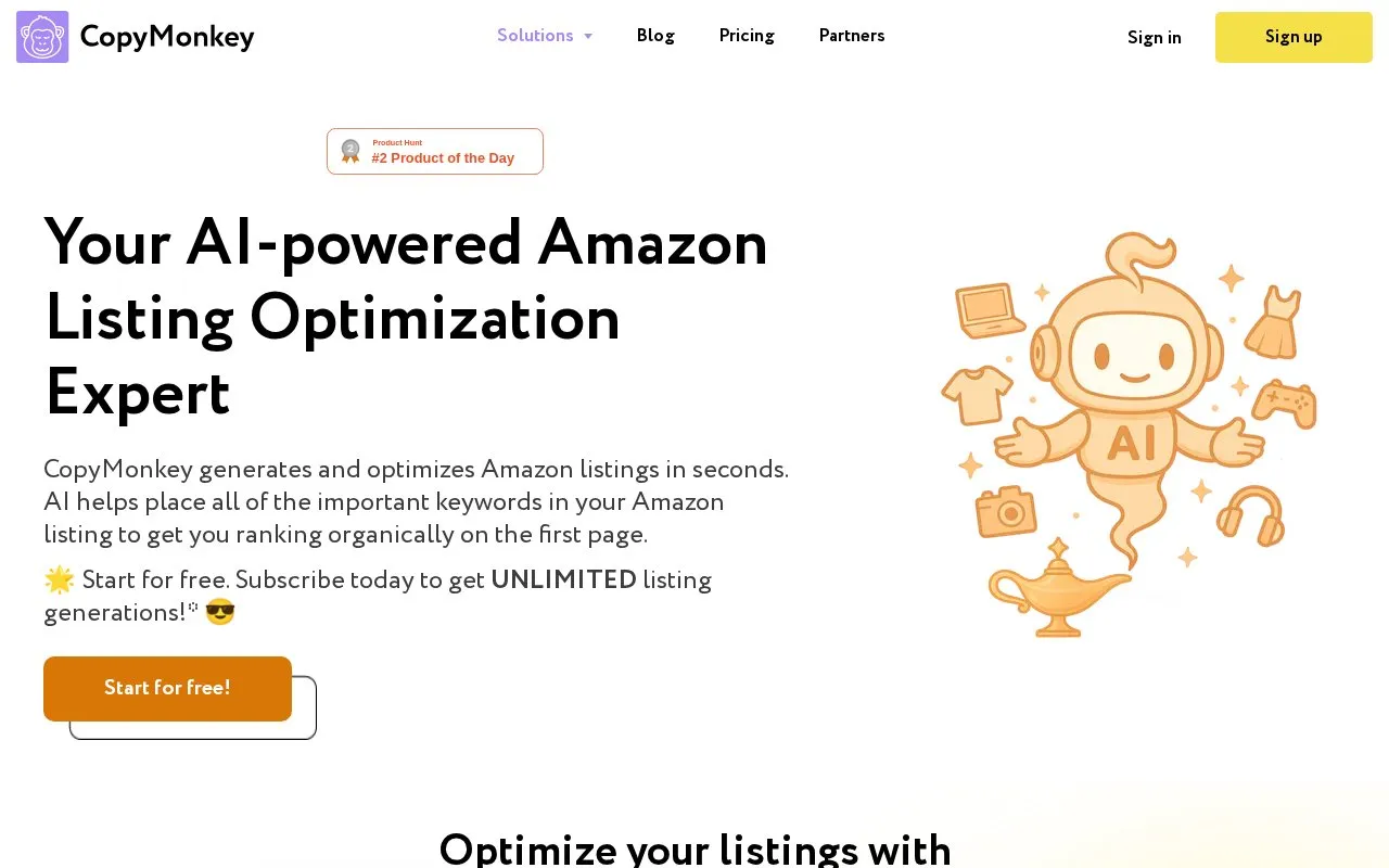 CopyMonkey homepage screenshot
