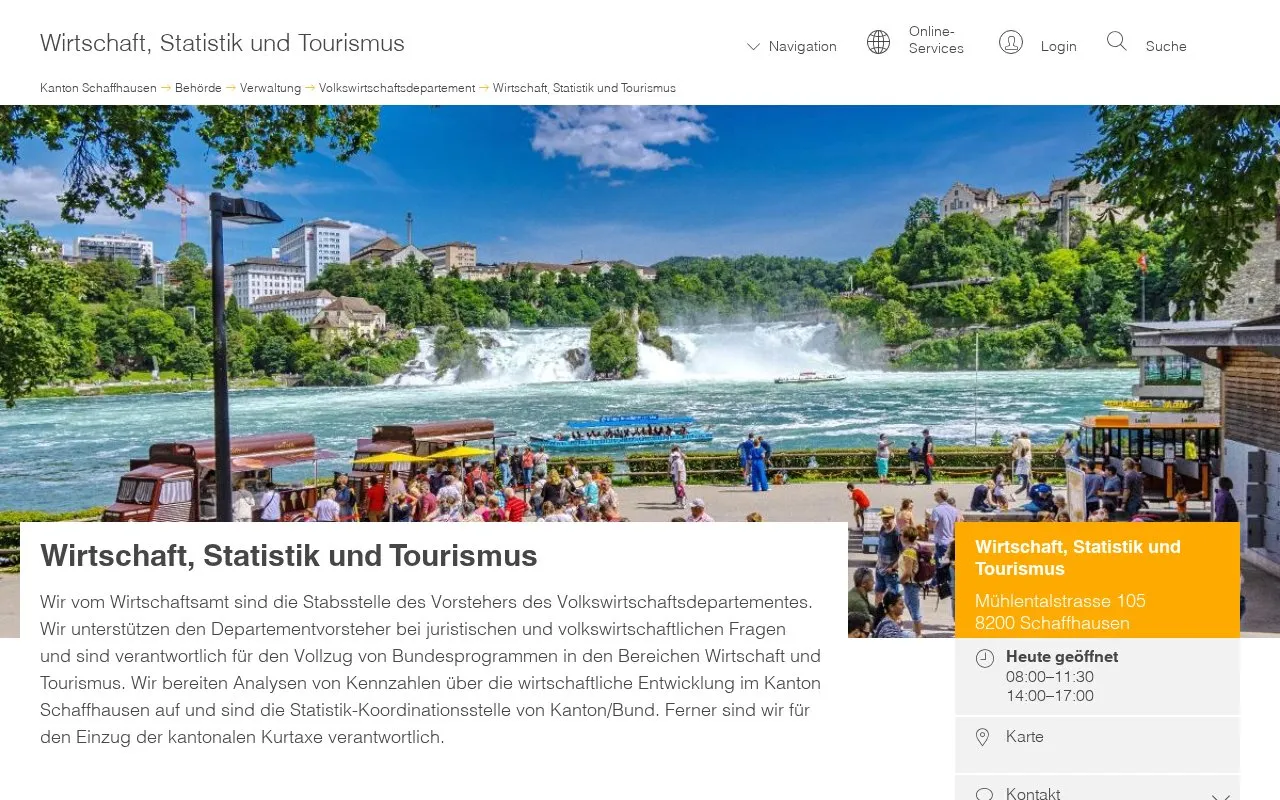 Datenkatalog Kanton Schaffhausen homepage screenshot