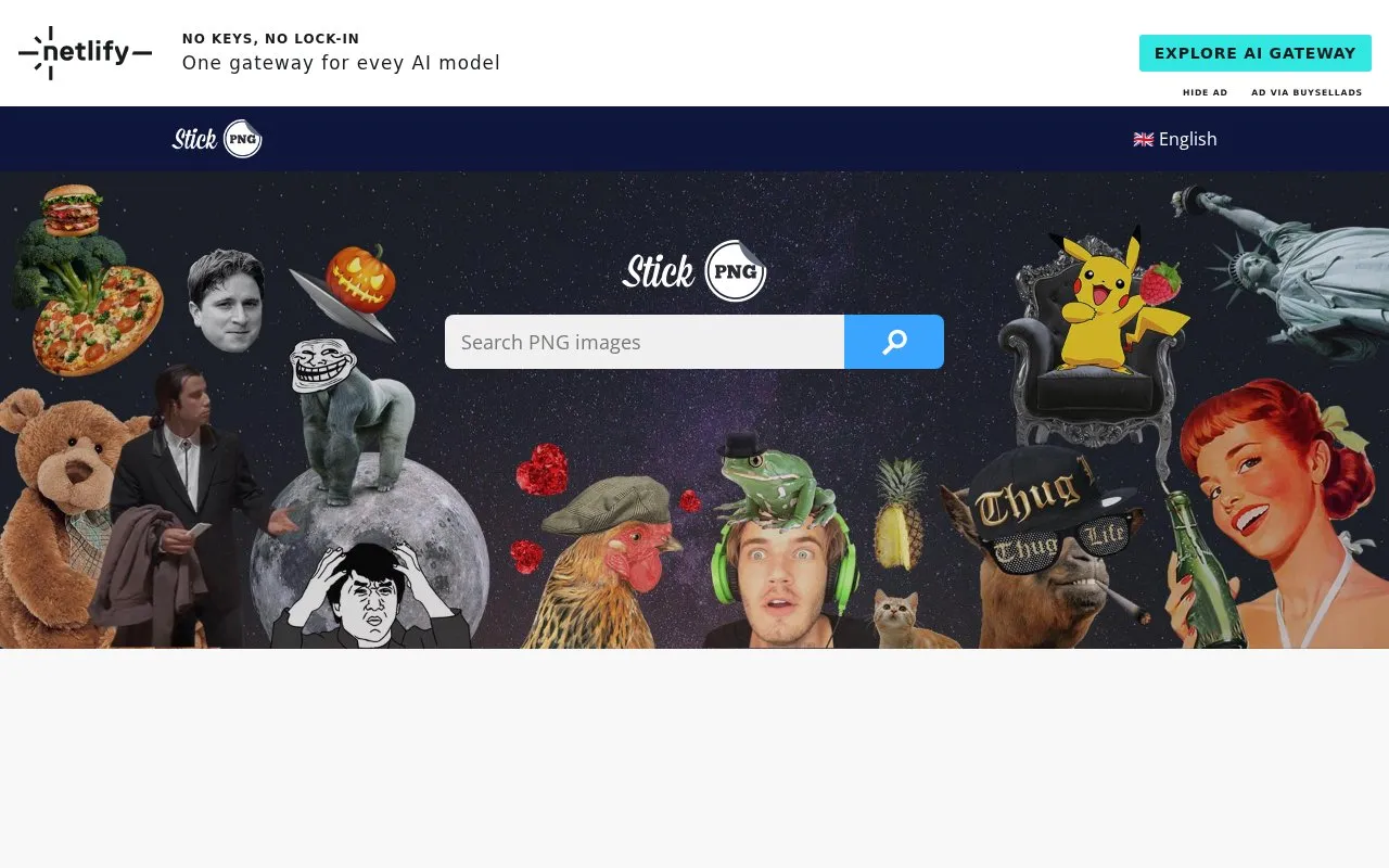 stickpng homepage screenshot