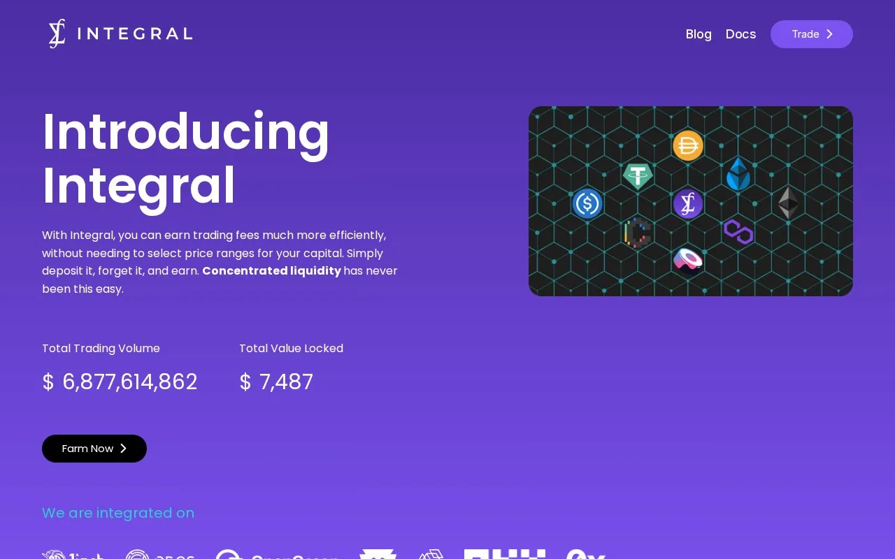 Integral homepage screenshot