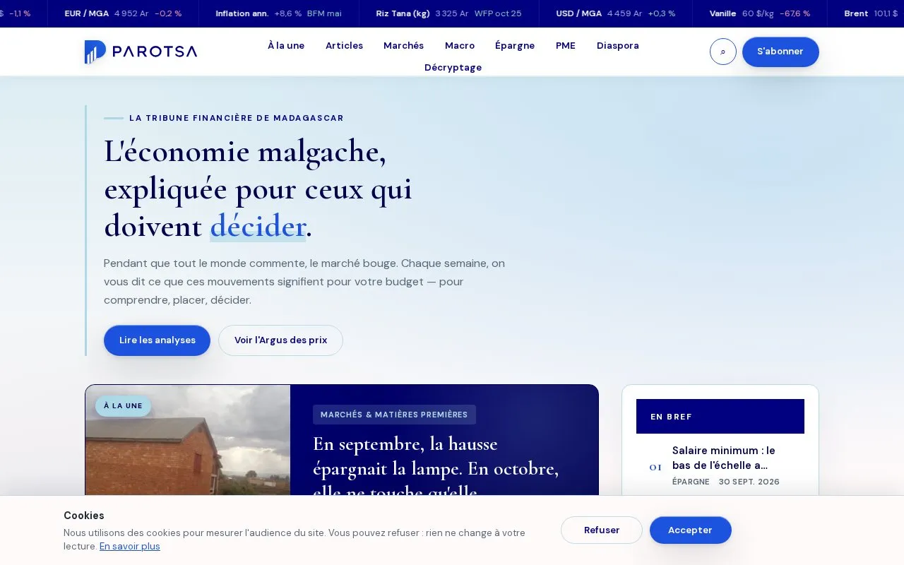 Parotsa homepage screenshot
