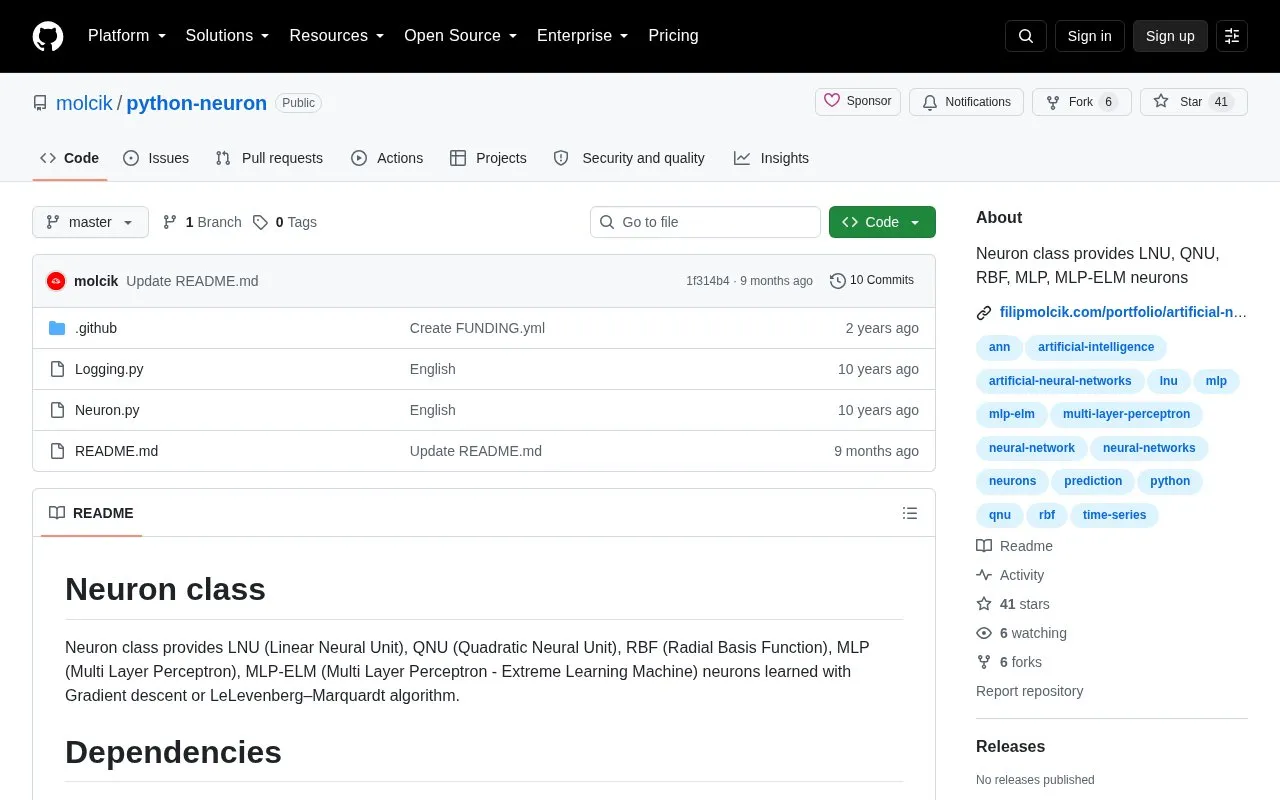 Neuron homepage screenshot