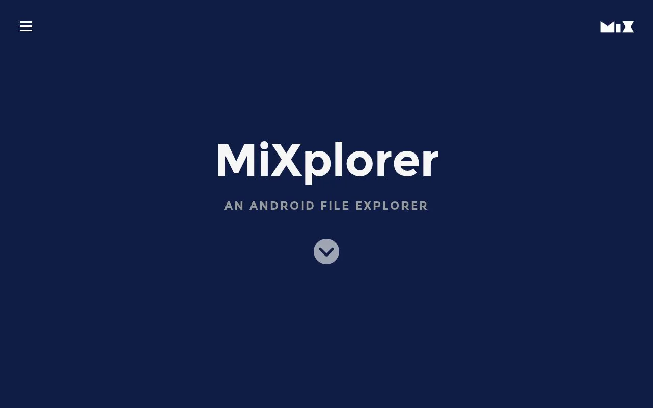 MiXplorer homepage screenshot