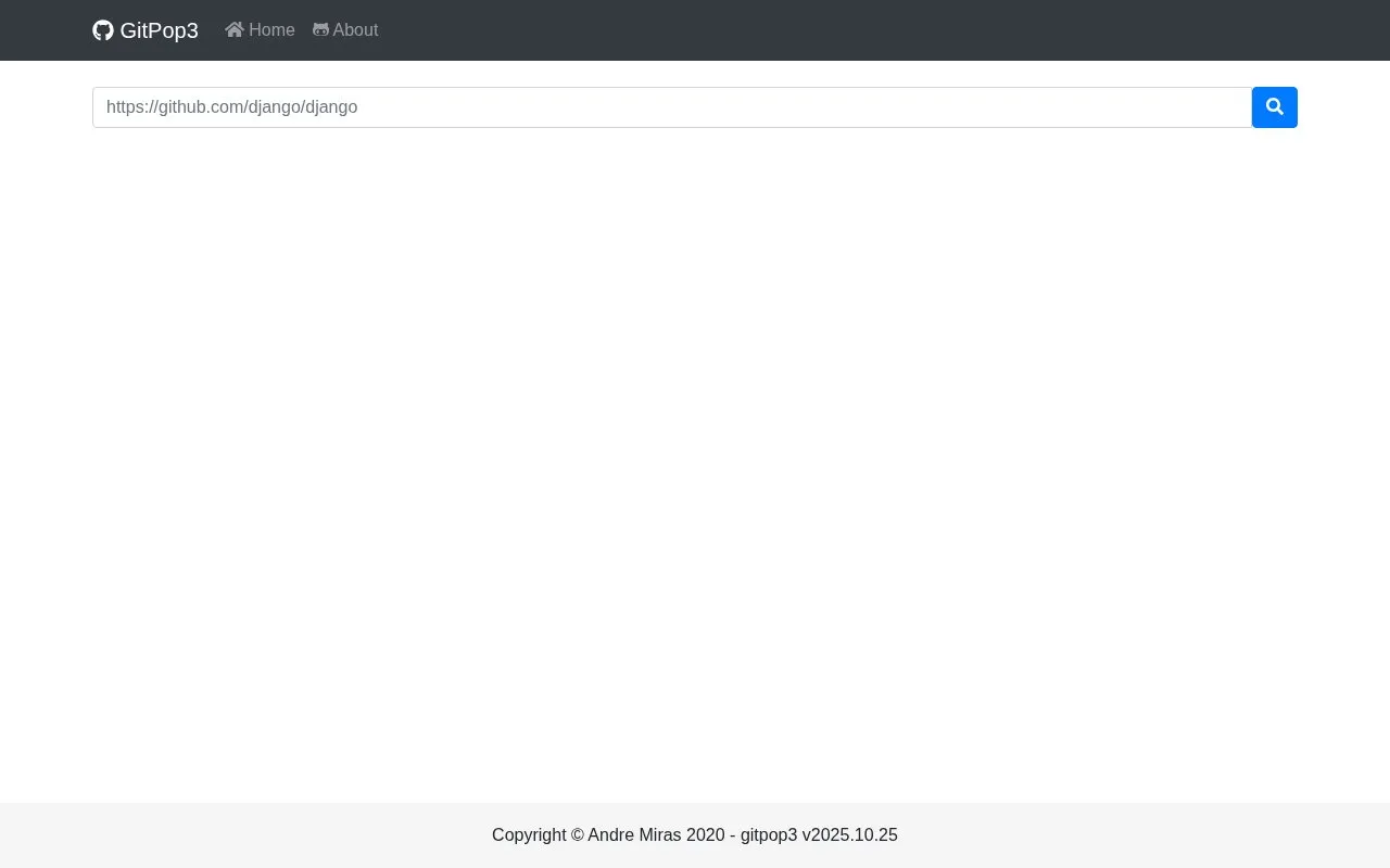 GitPop3 homepage screenshot