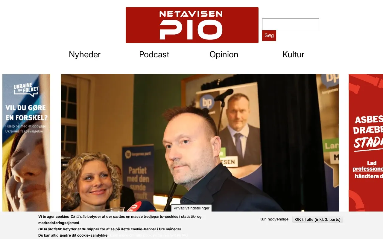 Netavisen Pio homepage screenshot