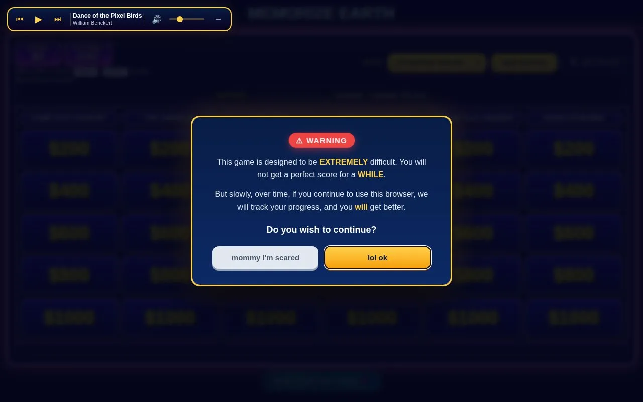 Memorize Earth homepage screenshot