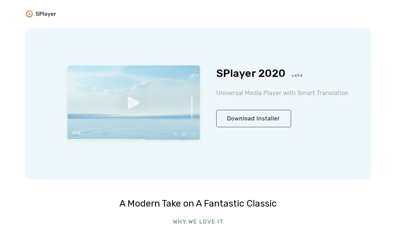 SPlayer homepage screenshot