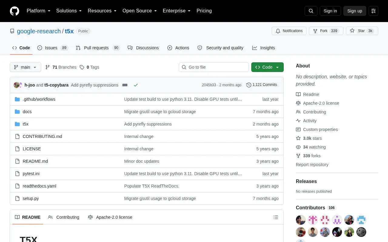 Flan-T5 homepage screenshot