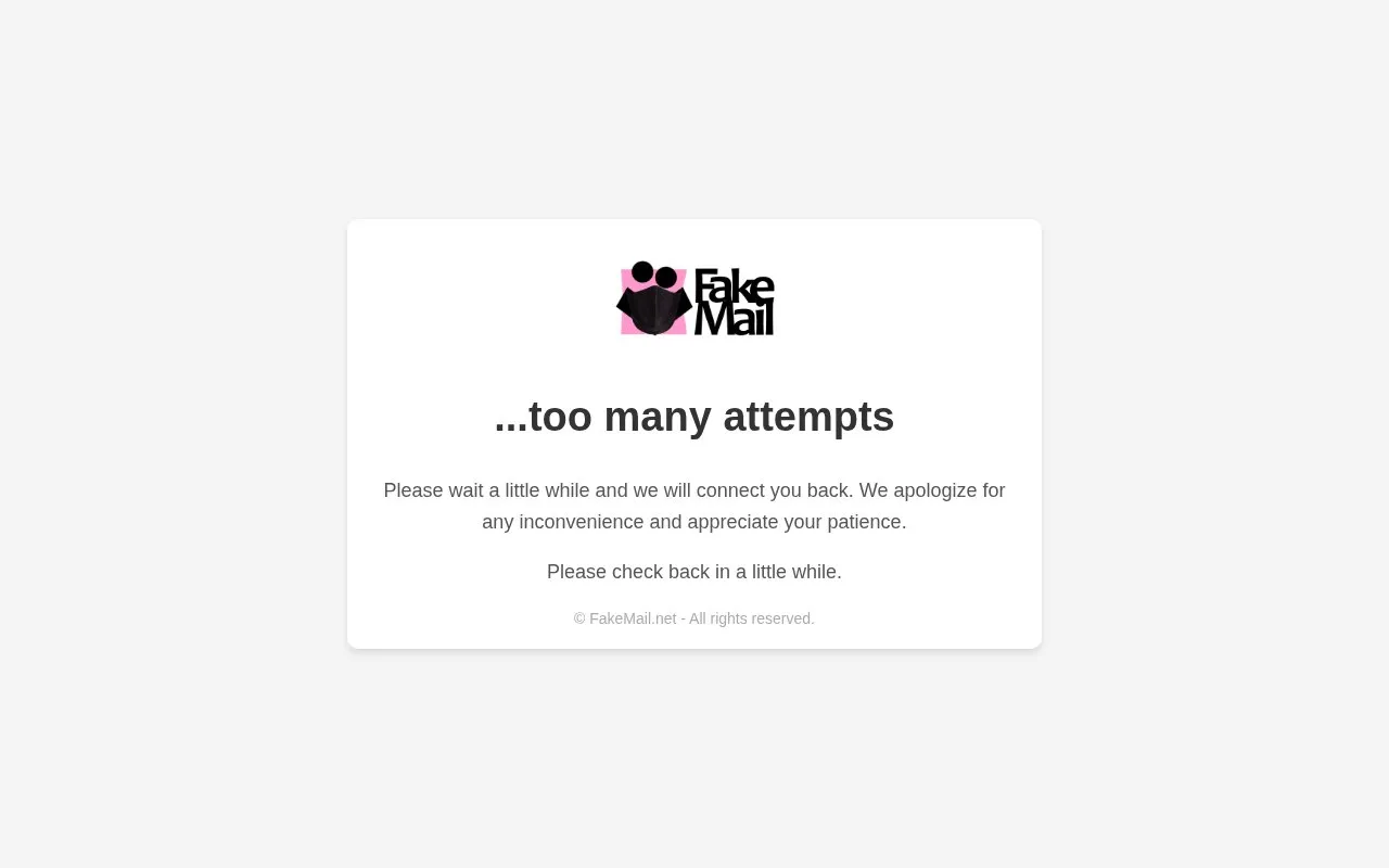 FakeMail homepage screenshot