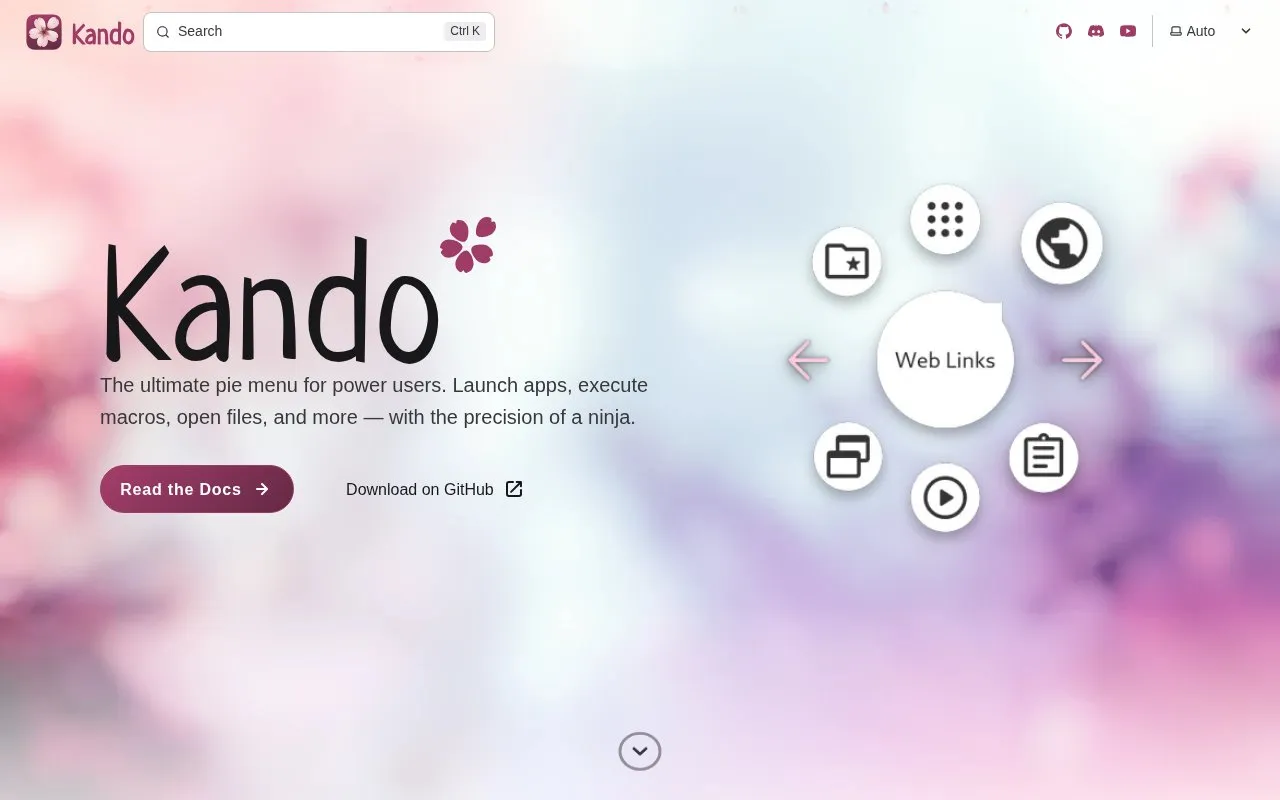 Kando homepage screenshot