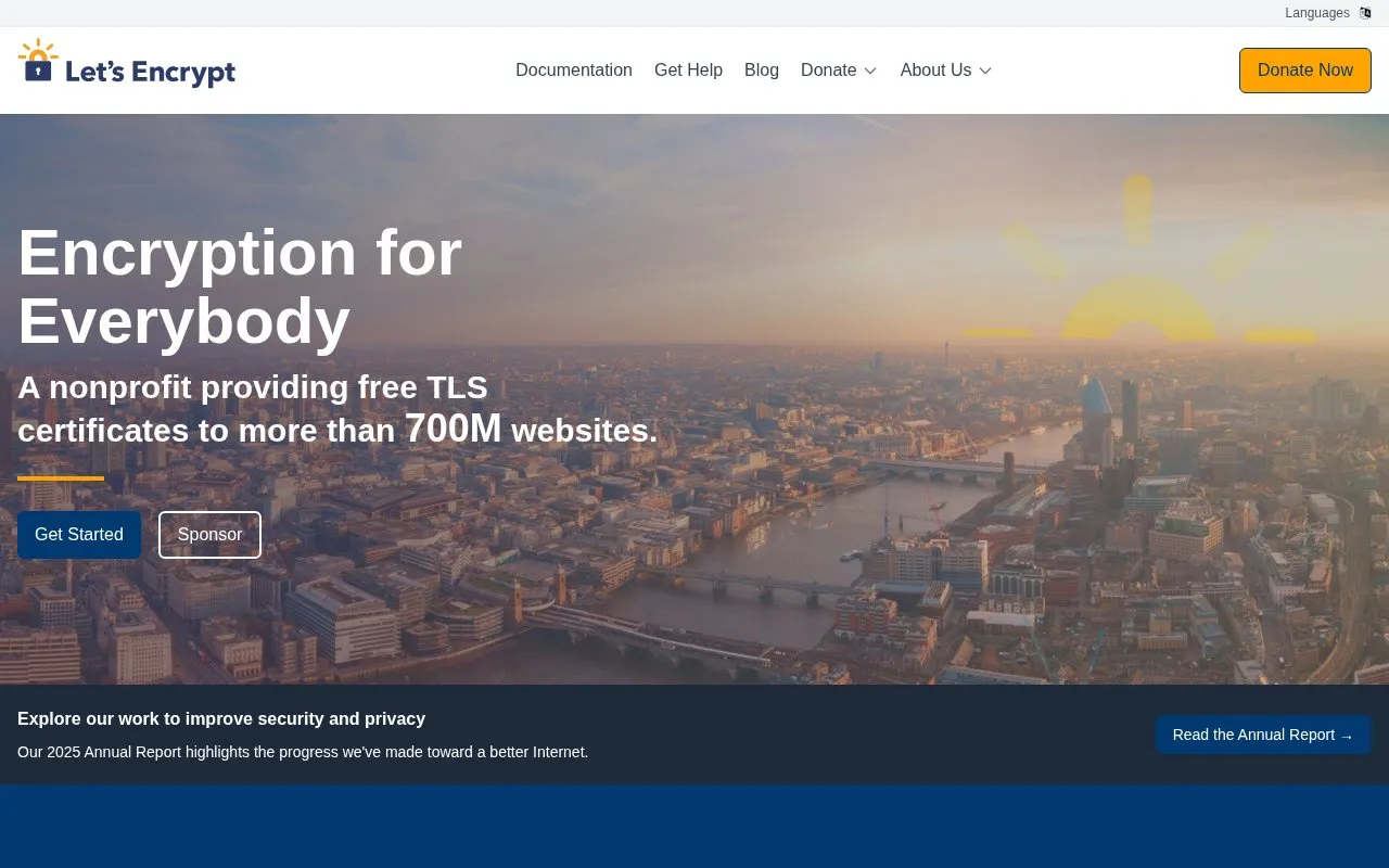 Let's Encrypt homepage screenshot