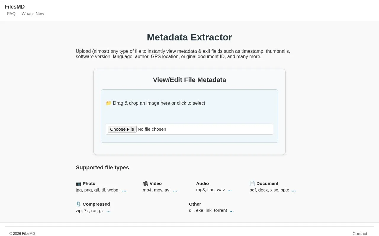 FilesMD homepage screenshot