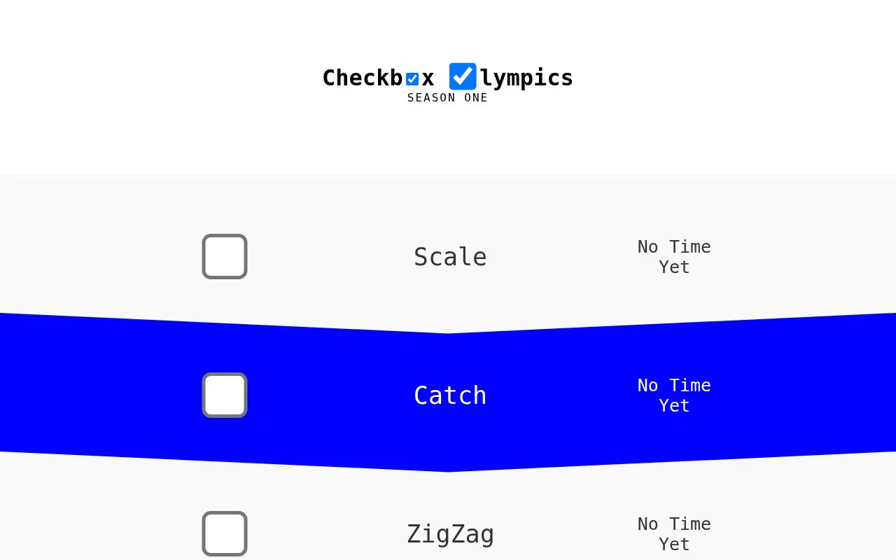 Checkbox Olympics homepage screenshot