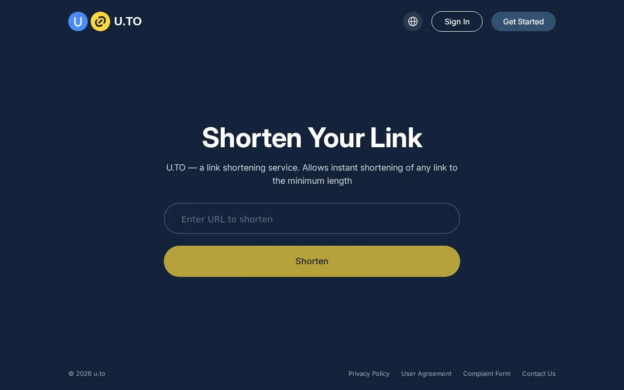 u.to homepage screenshot