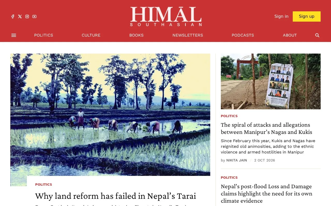 Himal Southasian homepage screenshot