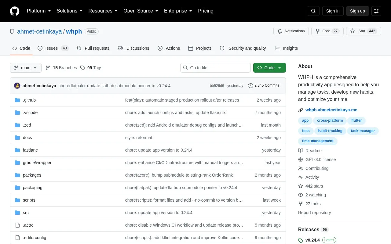 Whph homepage screenshot