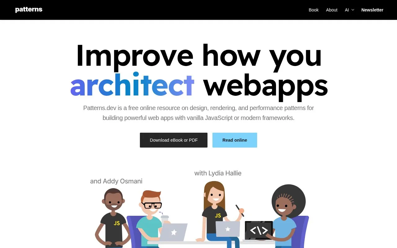 Patterns.dev homepage screenshot