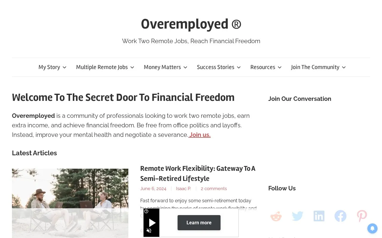 Overemployed ® homepage screenshot