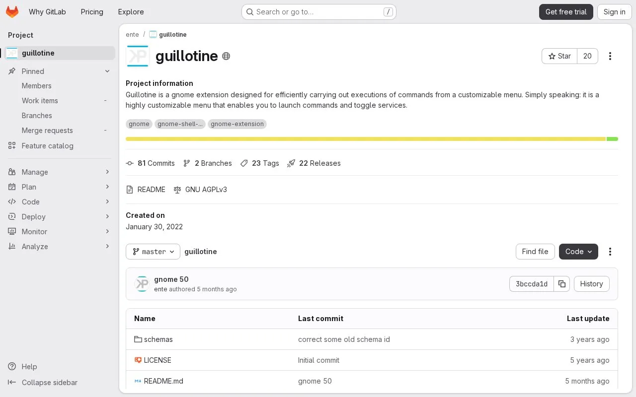 Guillotine homepage screenshot