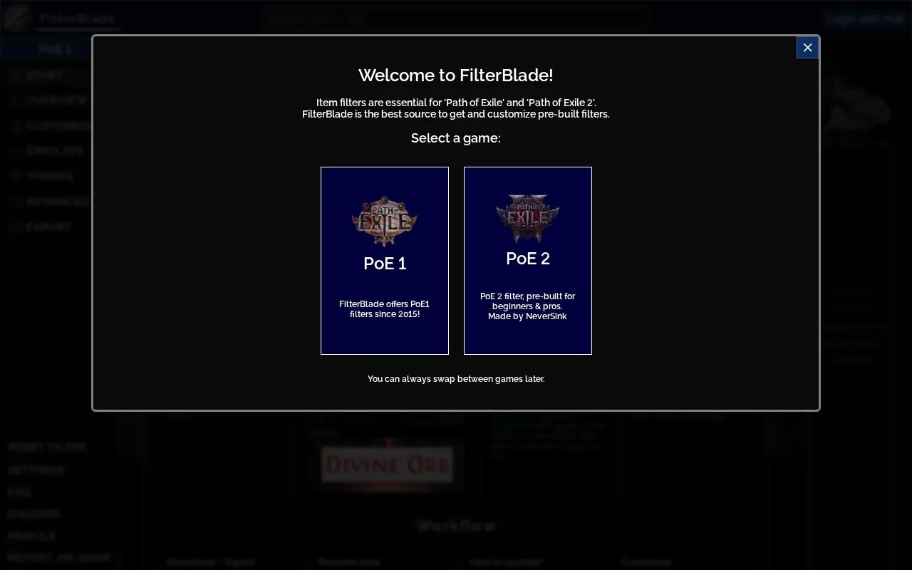 FilterBlade homepage screenshot