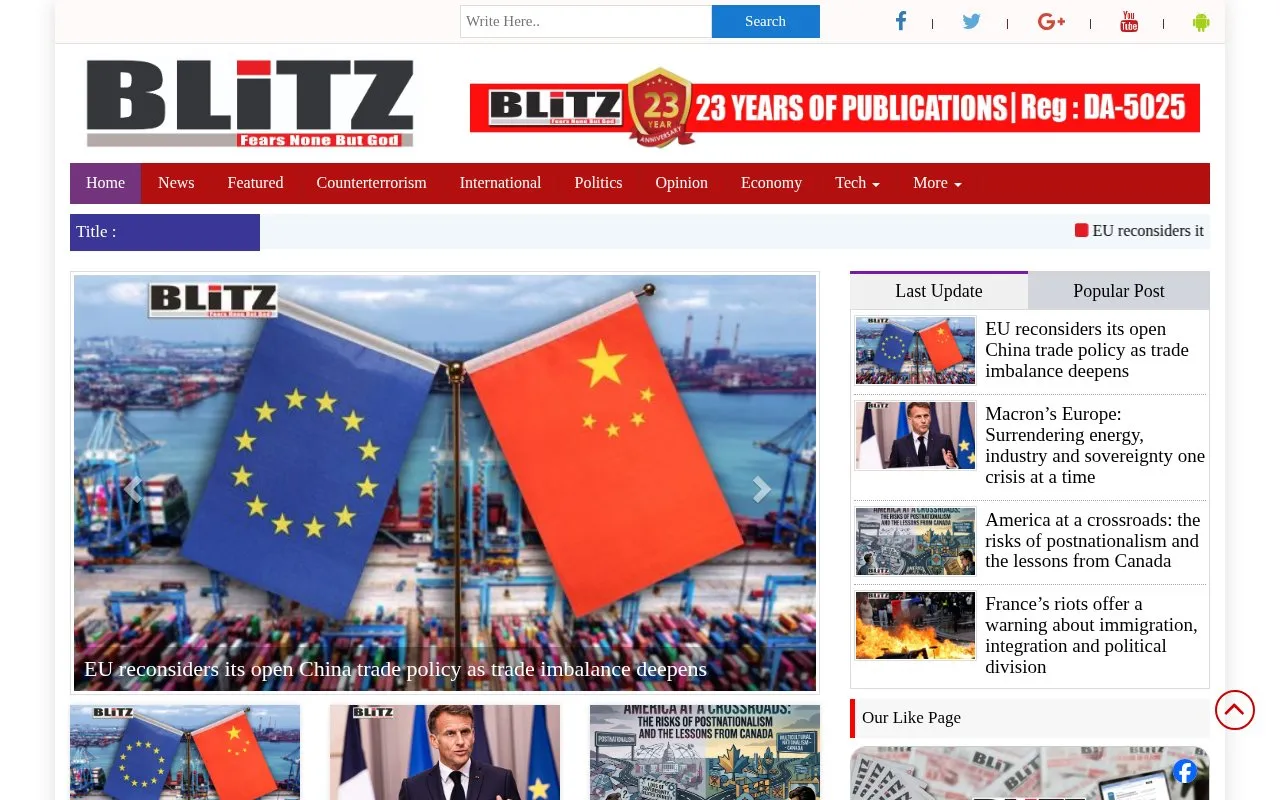 Weekly Blitz homepage screenshot