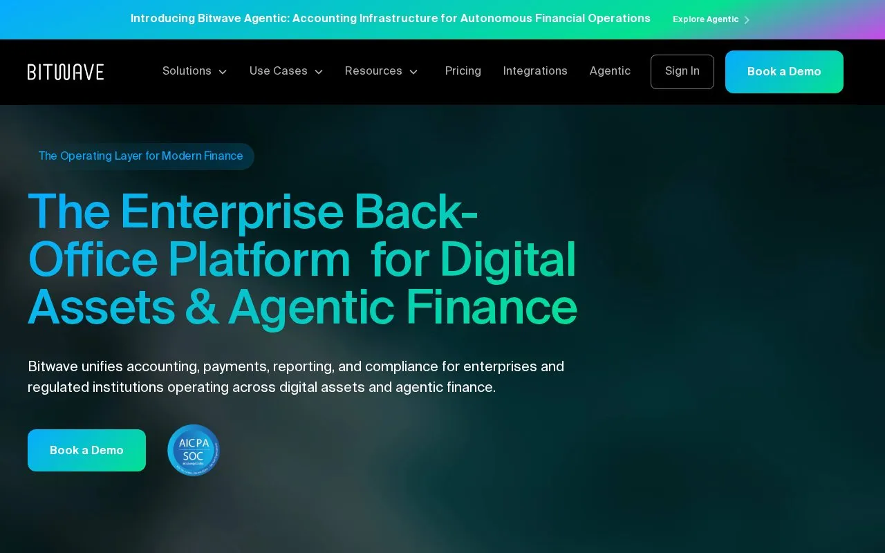 Bitwave homepage screenshot