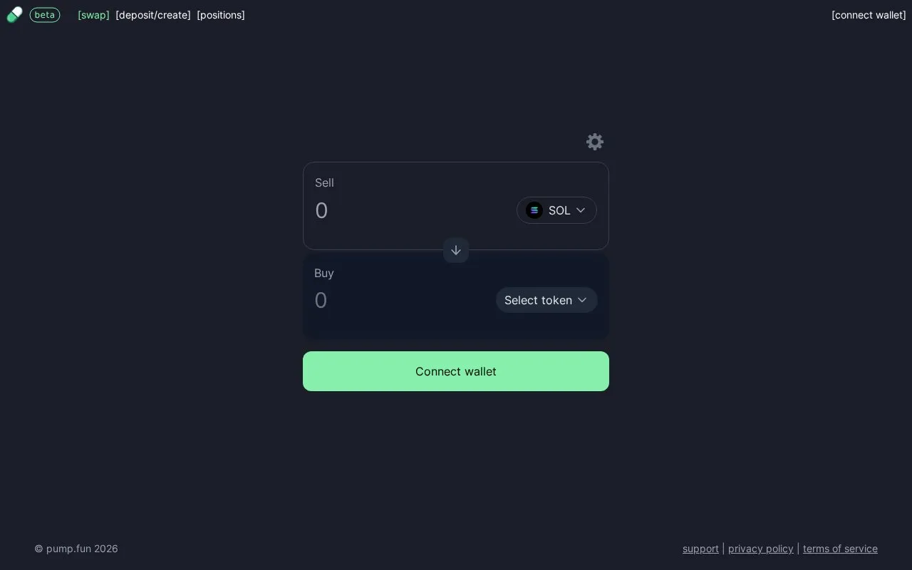 PumpSwap homepage screenshot