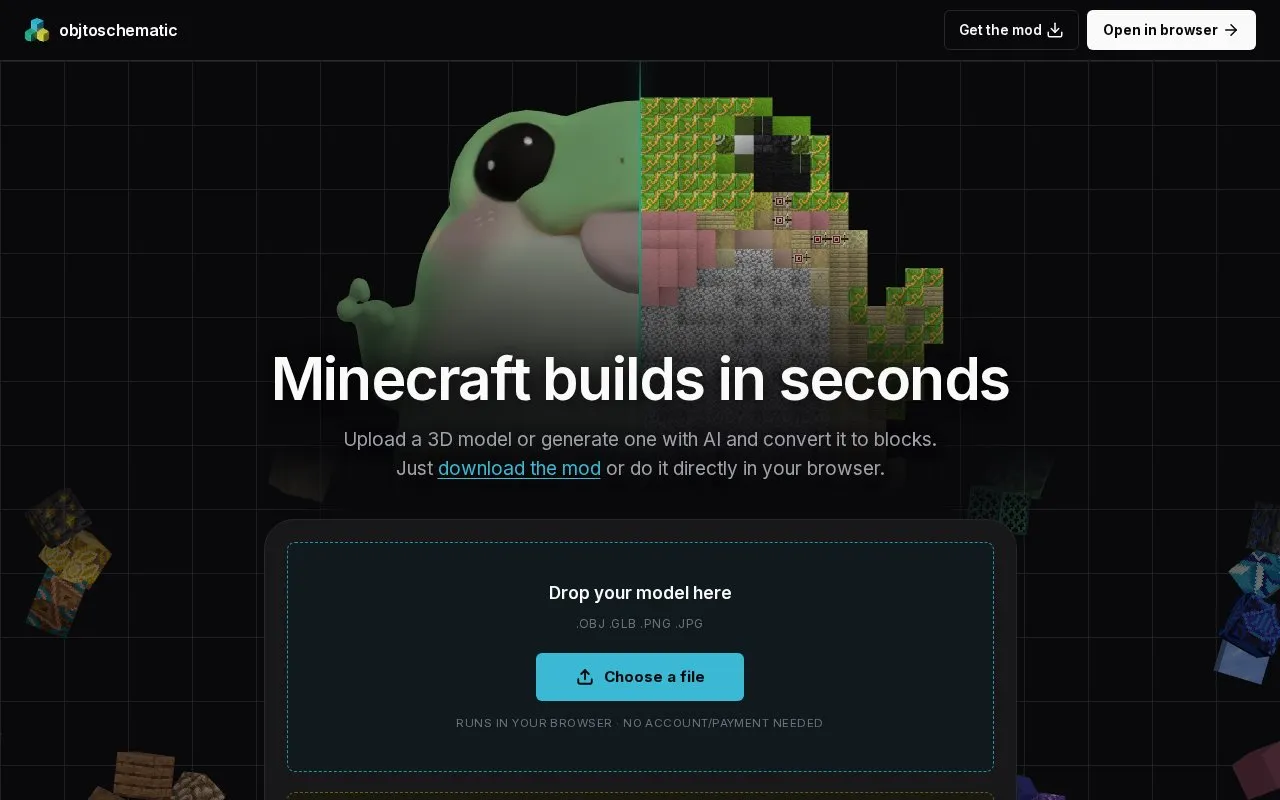 ObjToSchematic homepage screenshot