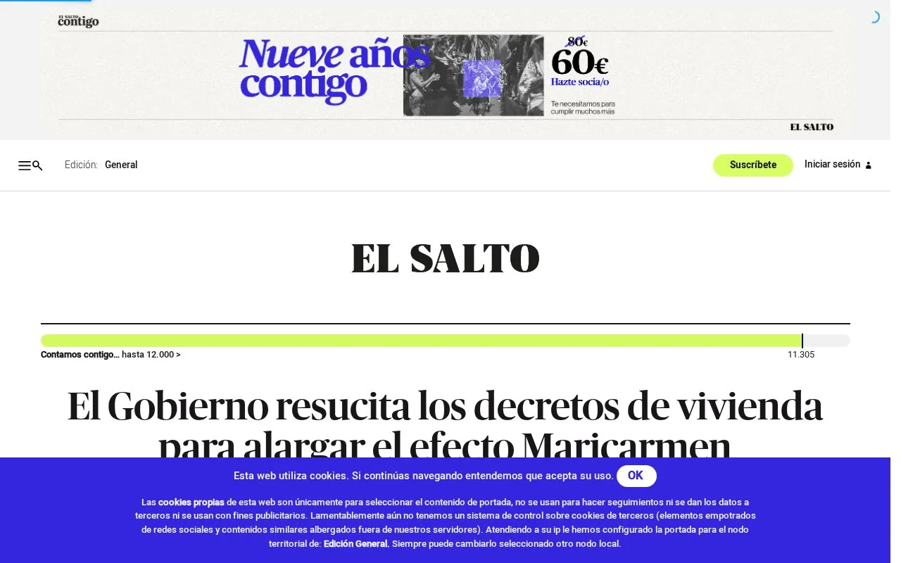 El Salto homepage screenshot