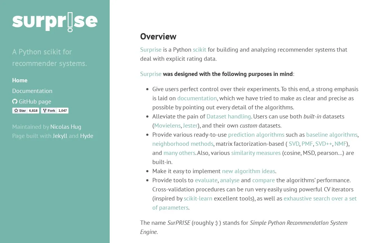 Surprise homepage screenshot